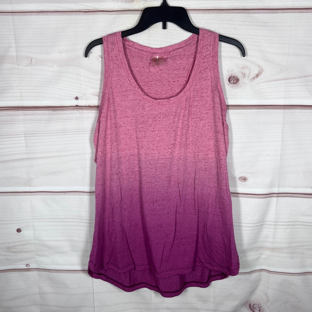 CALIA Tank Top Womens XXL Pink Ombre Slub Knit Activewear Sleeveless Racerback